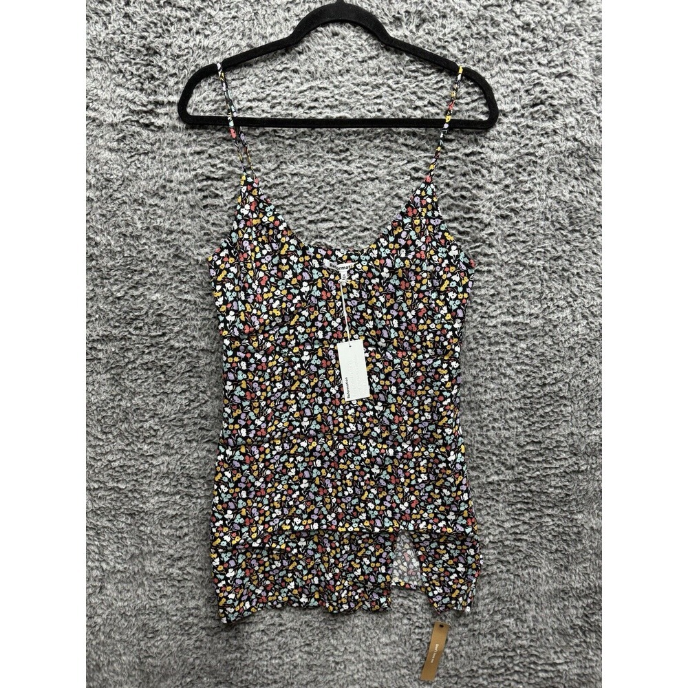 NWT Reformation Marlowe Floral Strappy Mini Dress Retro Black Colorful‎ Size XS